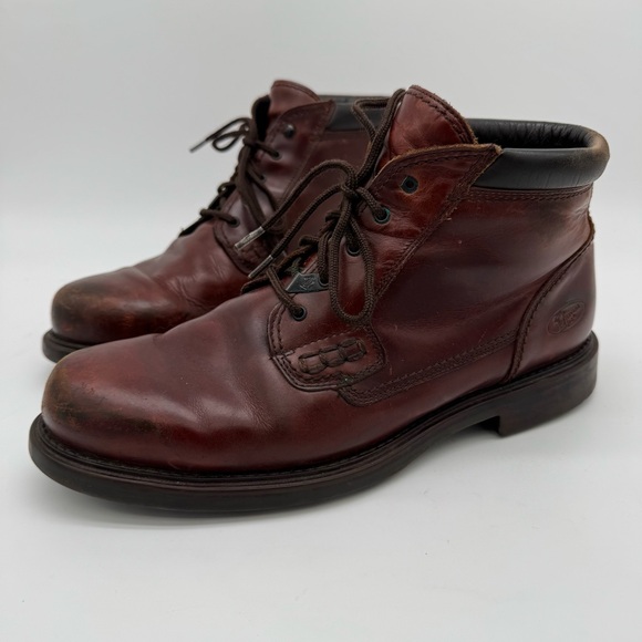 Havana Joe Burgundy Leather Lace Up Ankle Boot Size 45 - Picture 1 of 13
